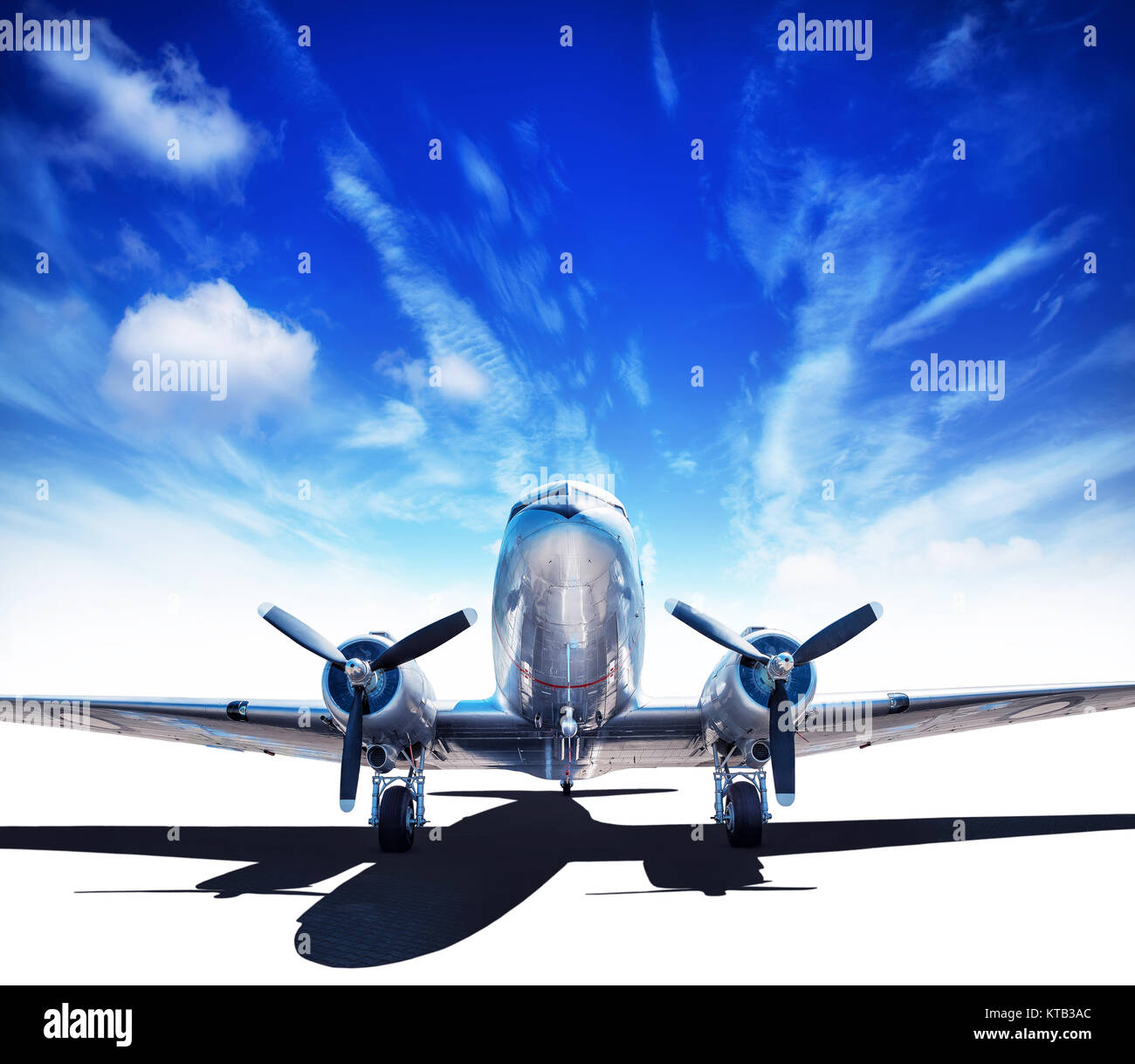 vintage aircraft against a blue sky Stock Photo - Alamy