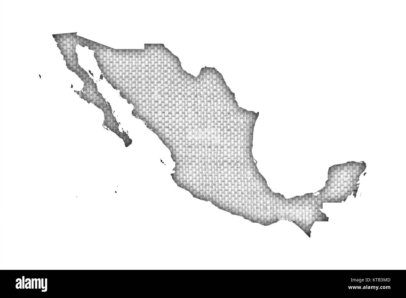 Karte von Mexiko auf altem Leinen Stock Photo