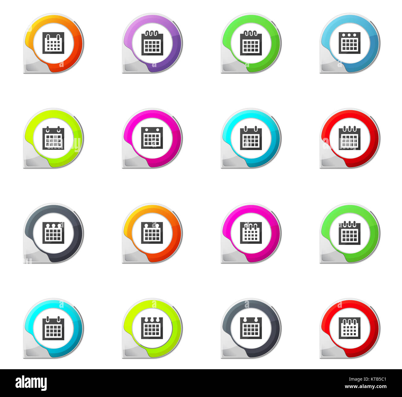 Calendar icons set Stock Photo - Alamy