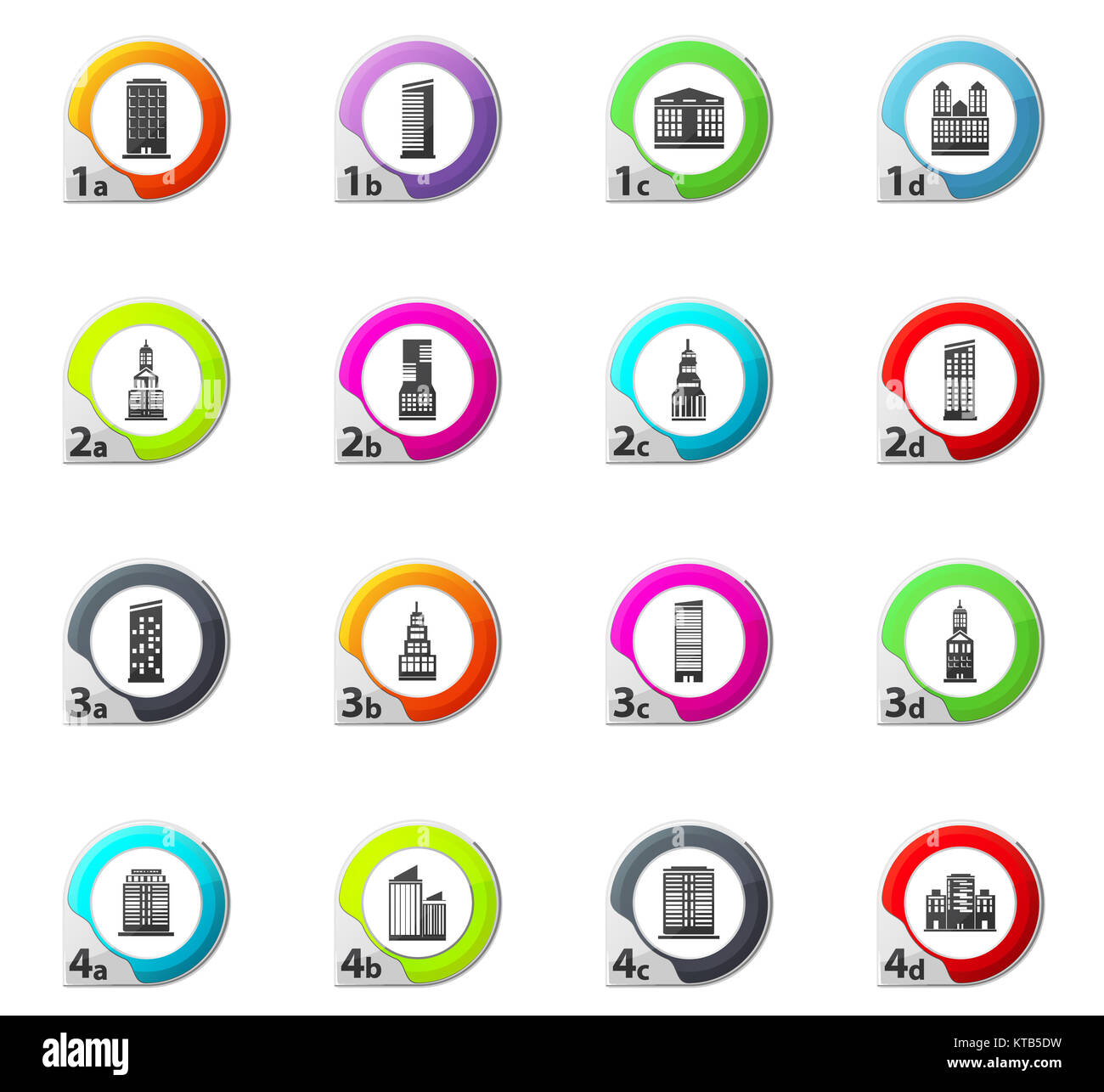 Buildings icons set Stock Photo - Alamy