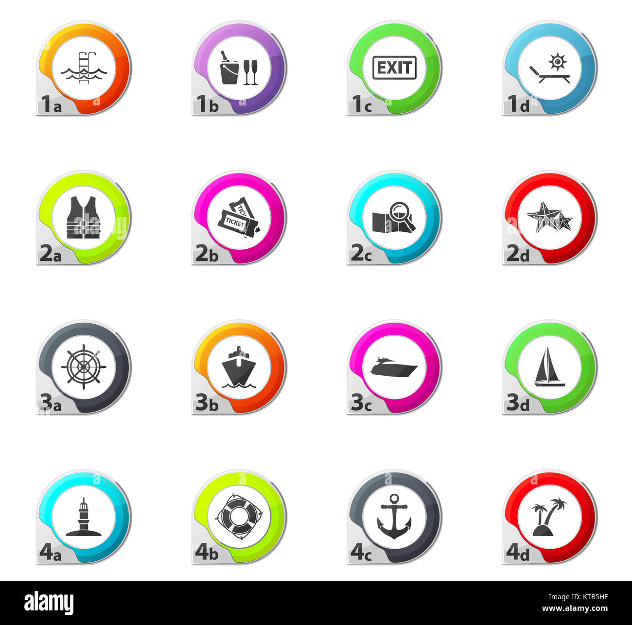 Cruise icons set Stock Photo - Alamy