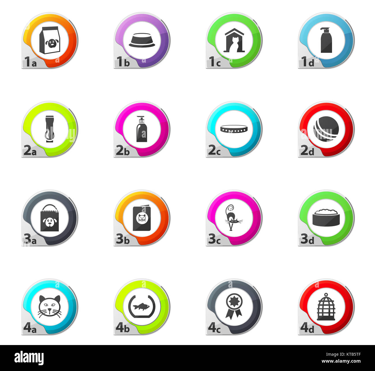Goods for pets icons set Stock Photo - Alamy