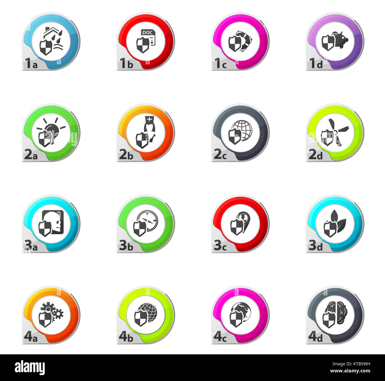 Vector insurance icons set Stock Photo - Alamy