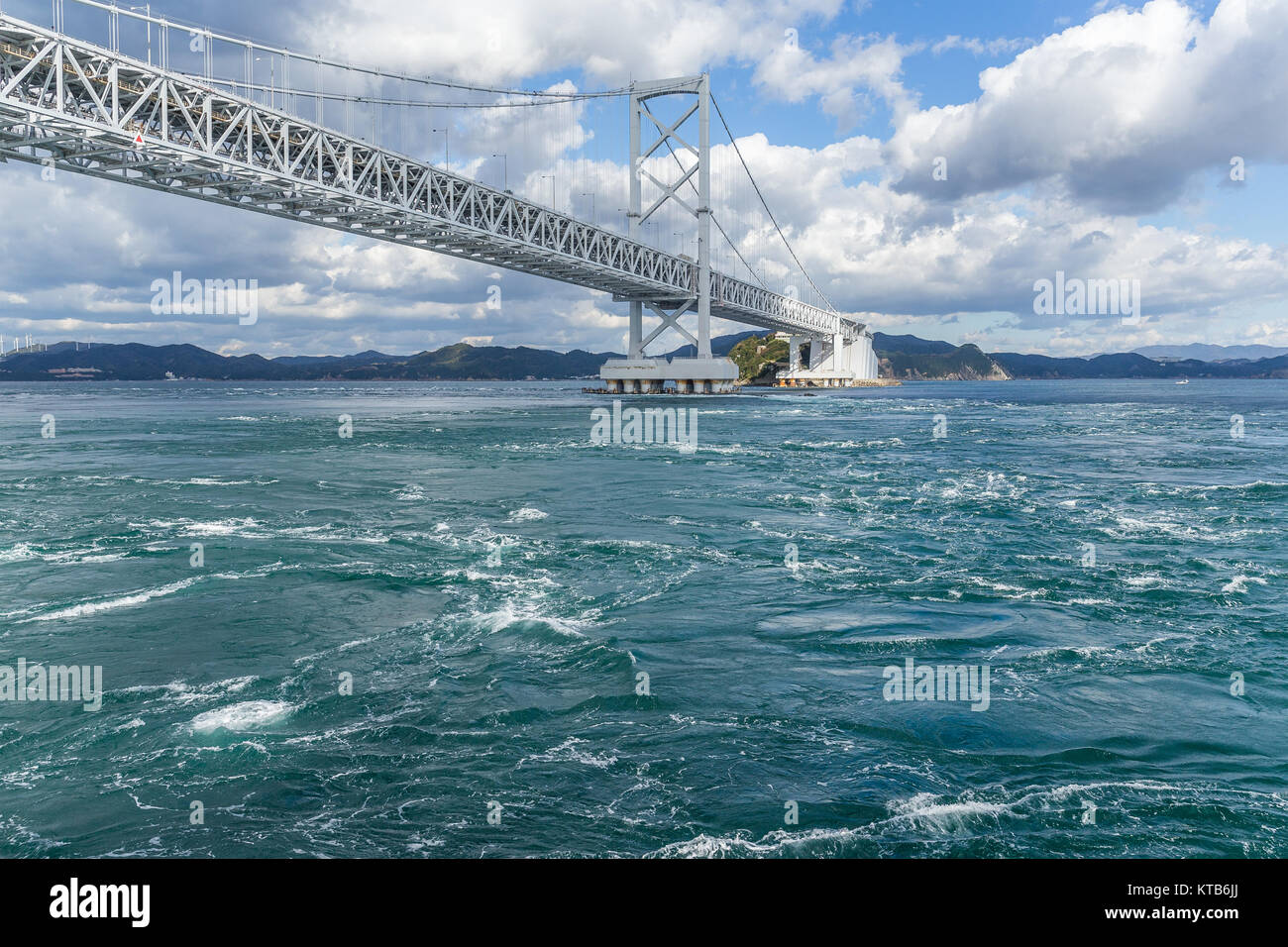 Onaruto Bridge and Whirlpool in Japan Stock Photo