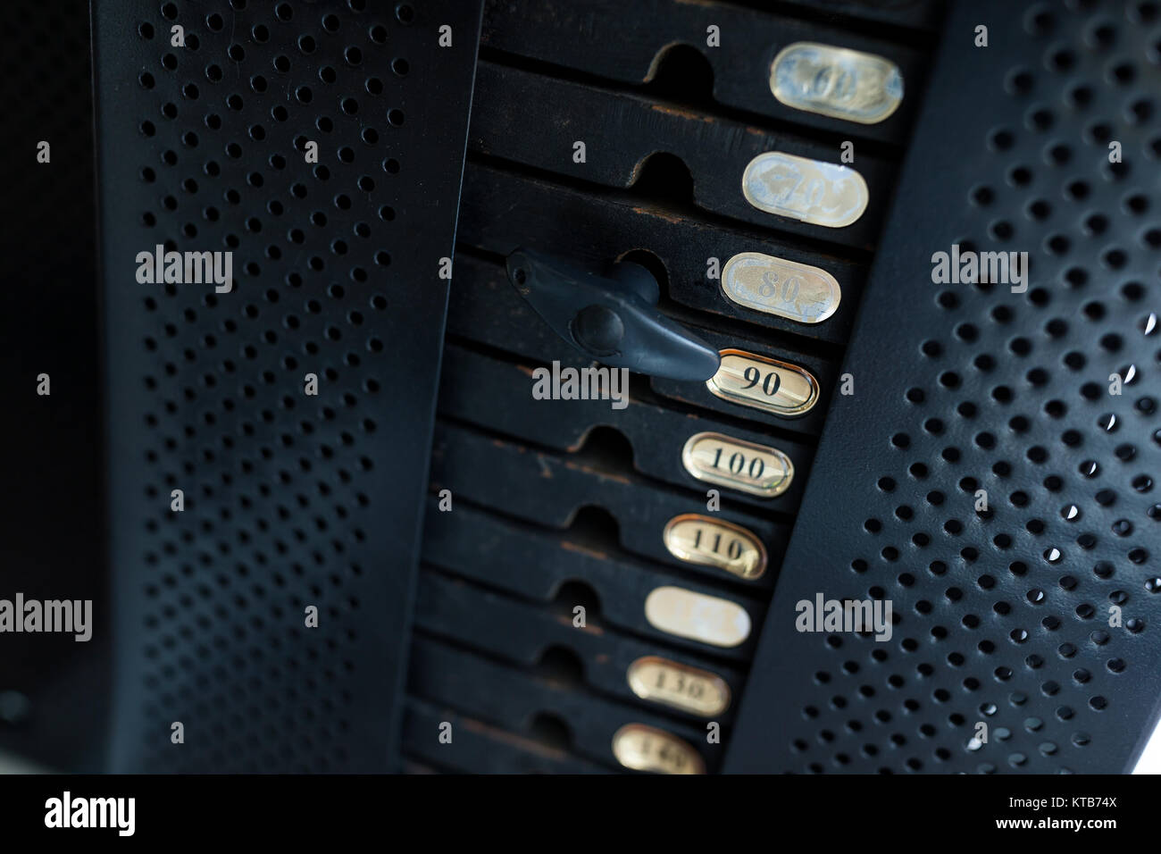 Stack of metal weights in gym bodybuilding equipment Stock Photo - Alamy