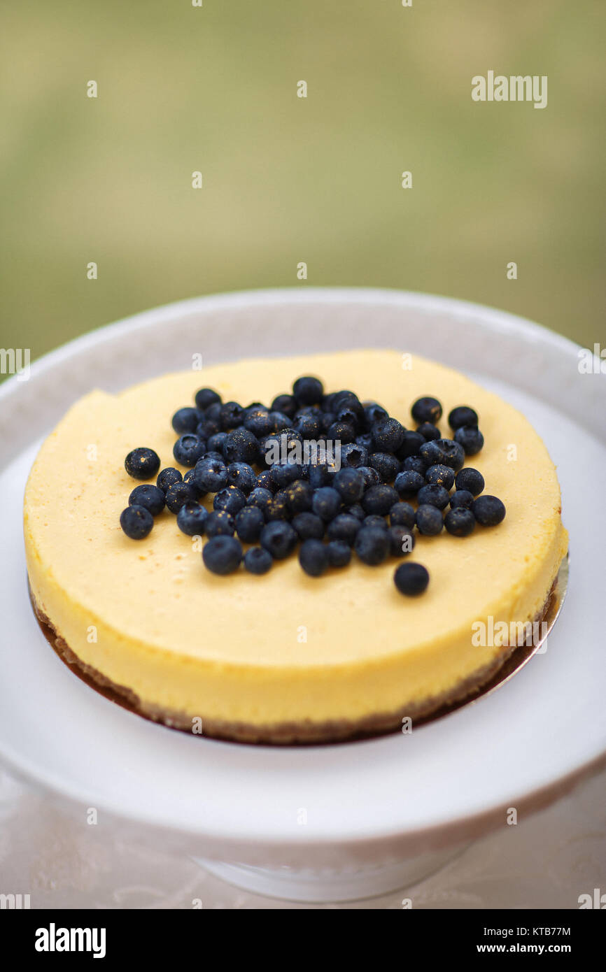 Cakes with blueberries and whipped cream on the plate Stock Photo - Alamy