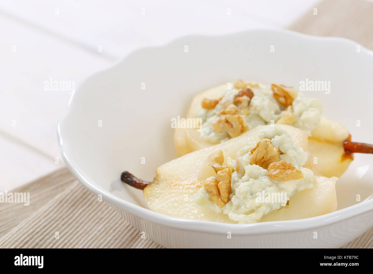pears with blue cheese and walnuts Stock Photo Alamy
