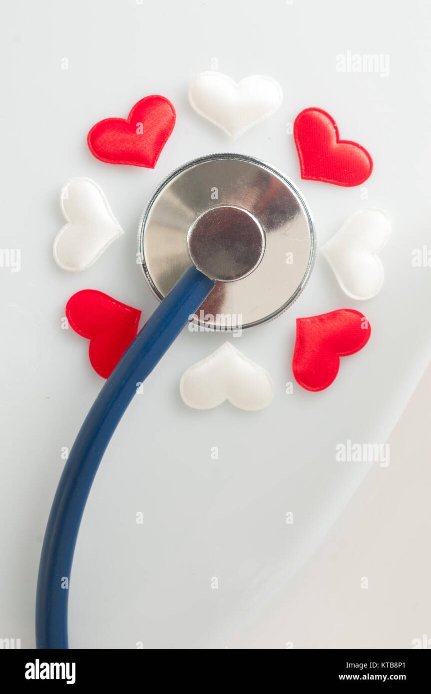 Stethoscope and fabric hearts in flower shape Stock Photo Alamy