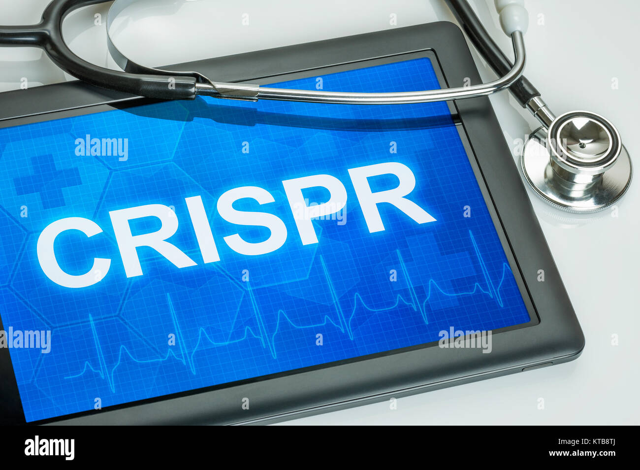 Tablet mit dem Text CRISPR auf dem Display Stock Photo