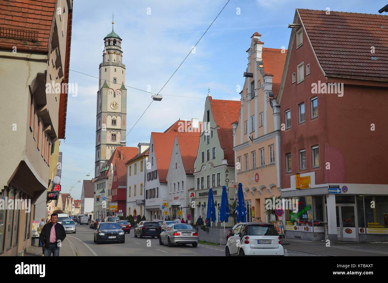 The medieval town of Lauingen (Bavaria, Germany) Stock Photo