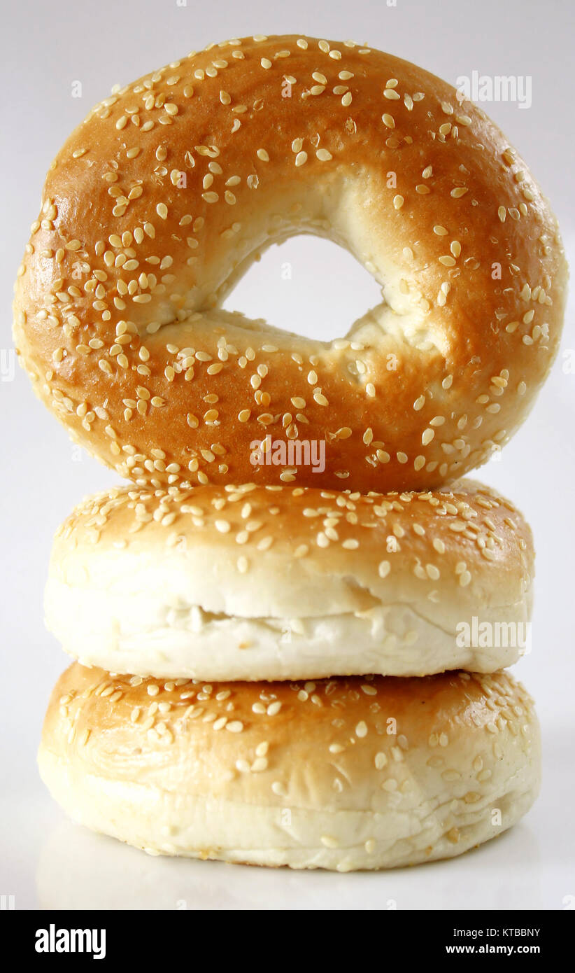 Sesame Seed Bagels Stock Photo Alamy