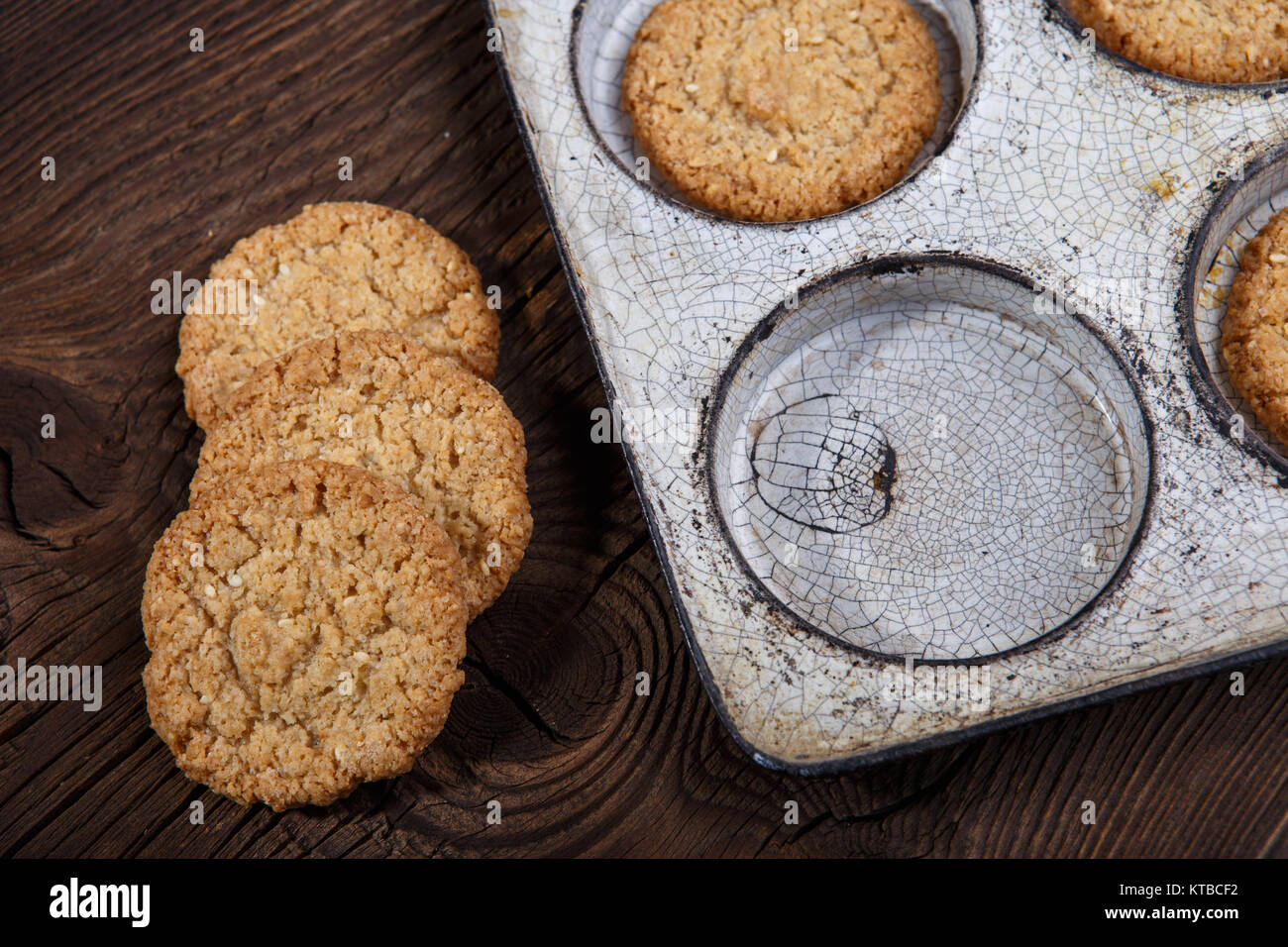 Cookies in a frying pan. Rustic style Stock Photo Alamy