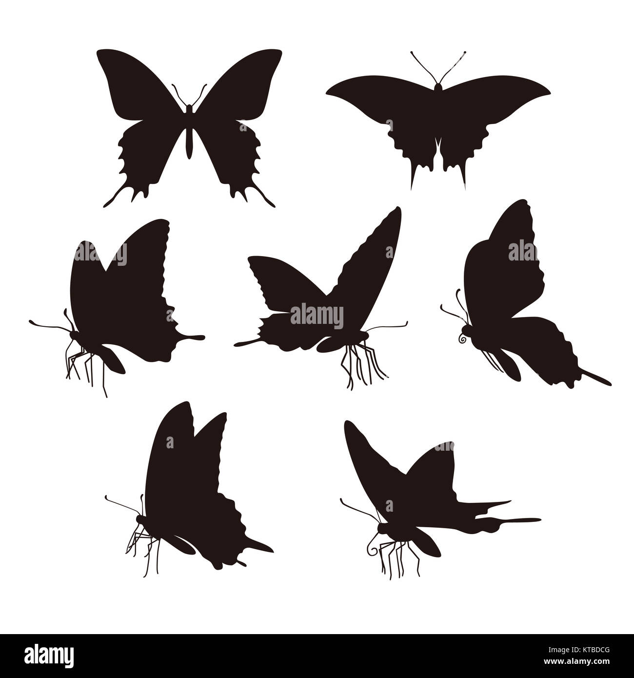 Butterfly silhouettes Stock Photo