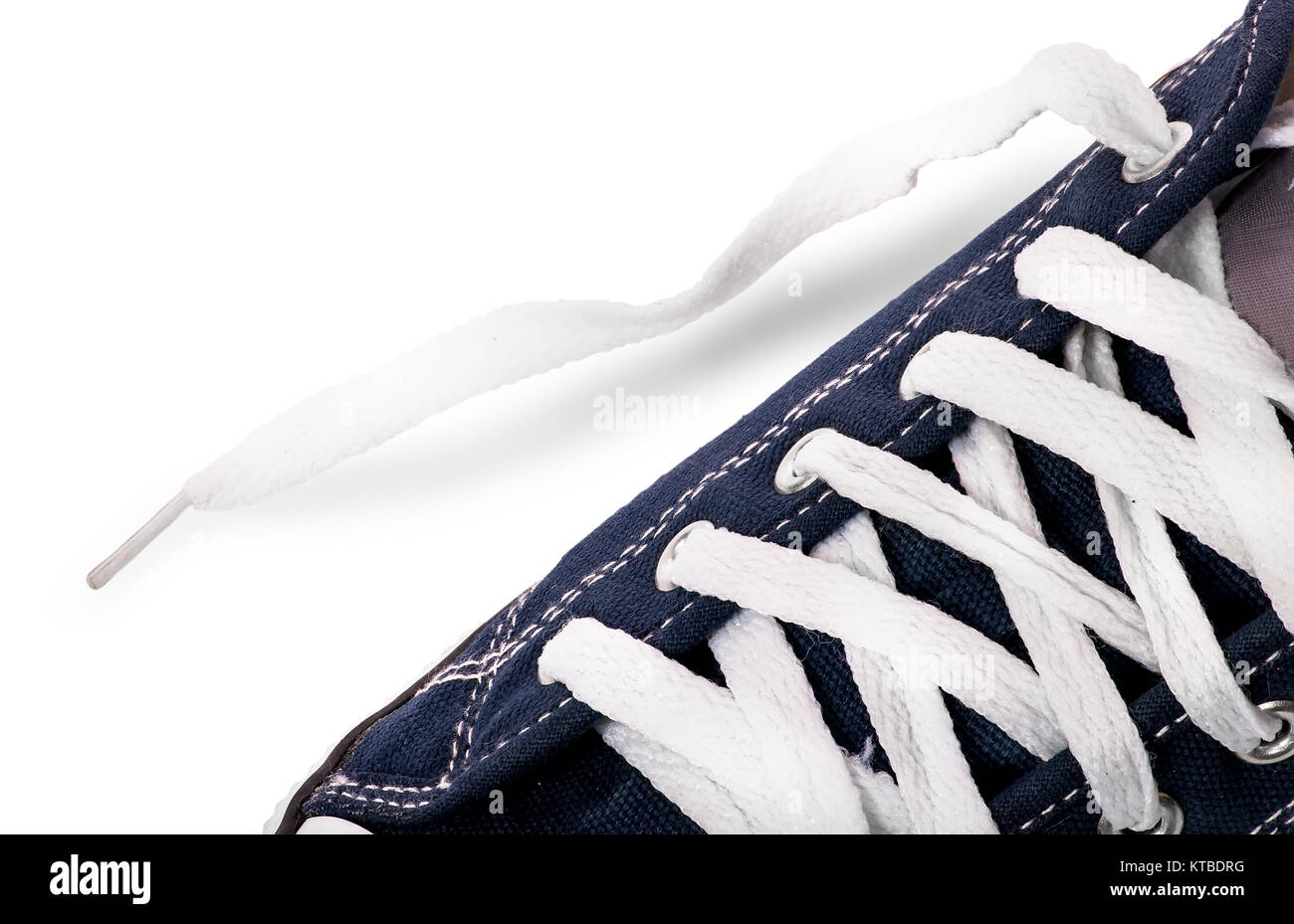Closeup lacing on athletic shoes Stock Photo