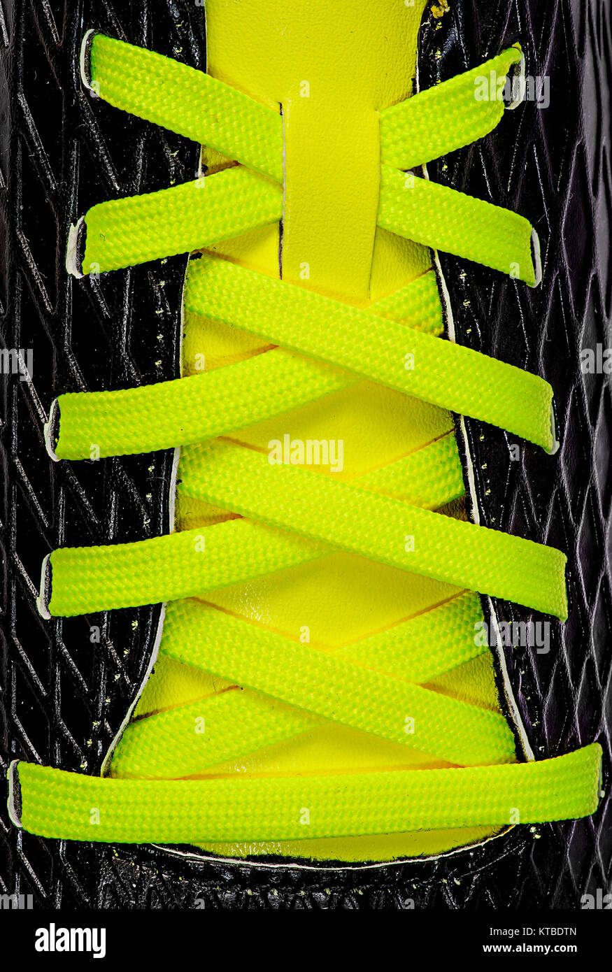Closeup of yellow laces Stock Photo
