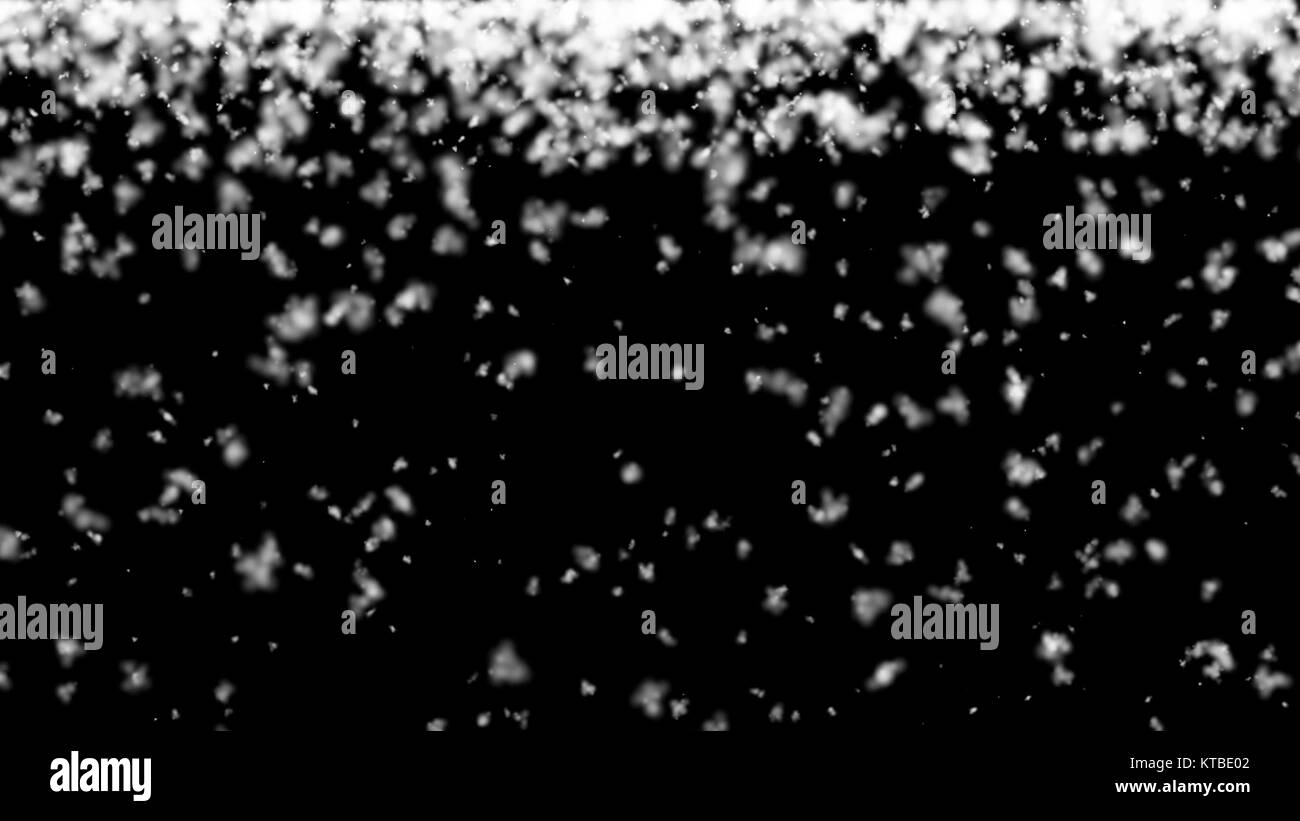 Abstract background with snow on black backdrop Stock Photo