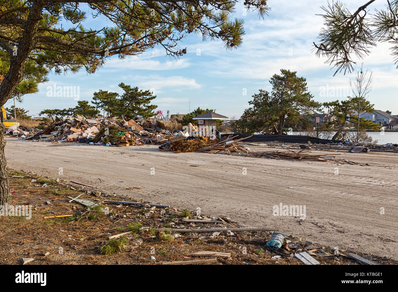 Hurricane Sandy aftermath in Point Pleasant, New Jersey Stock Photo