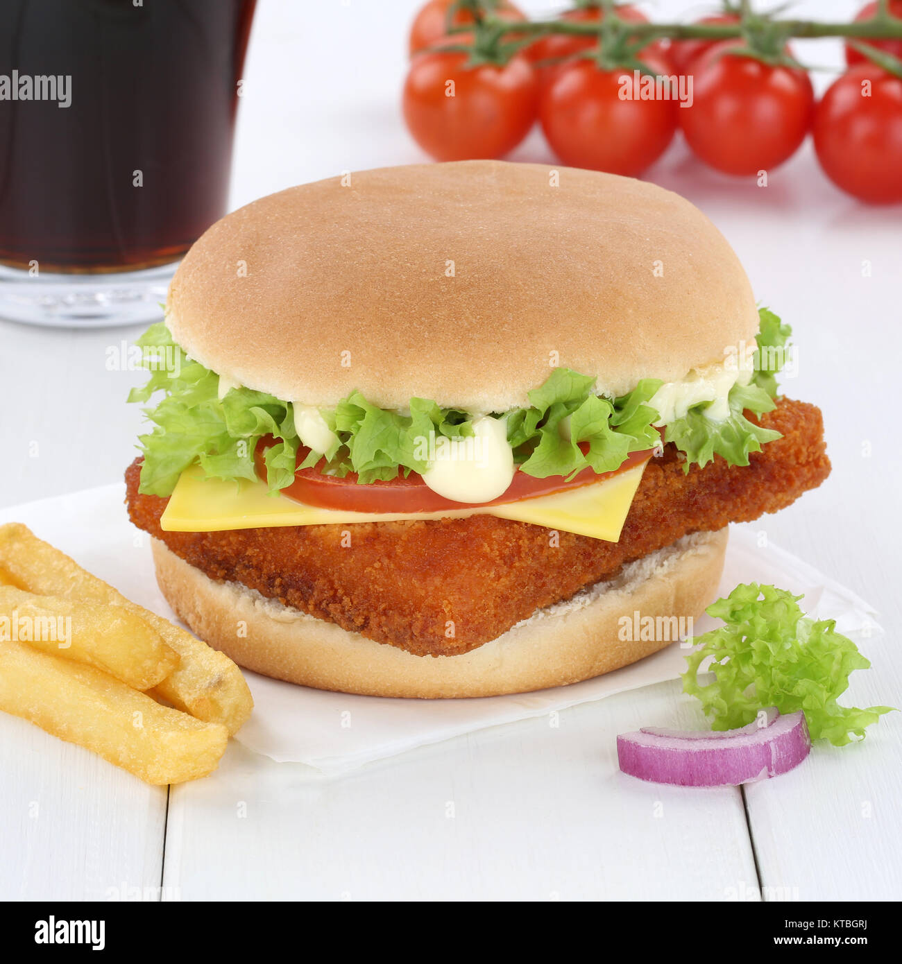 Fischburger Fisch Burger Backfisch Hamburger Cola Getränk Fast Food ...