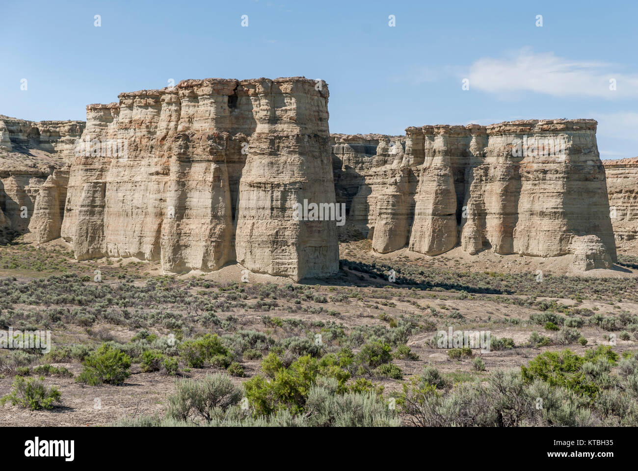 Pillars of Rome sandstone rock formations in the Oregon Outback Stock