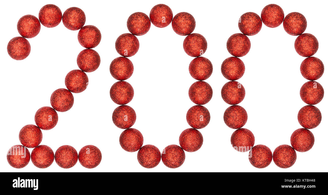 Numeral 200, two hundred, from decorative balls, isolated on white background Stock Photo