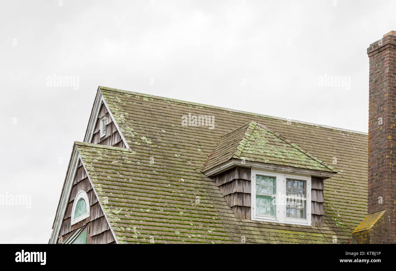 exterior details of a east hampton village house Stock Photo