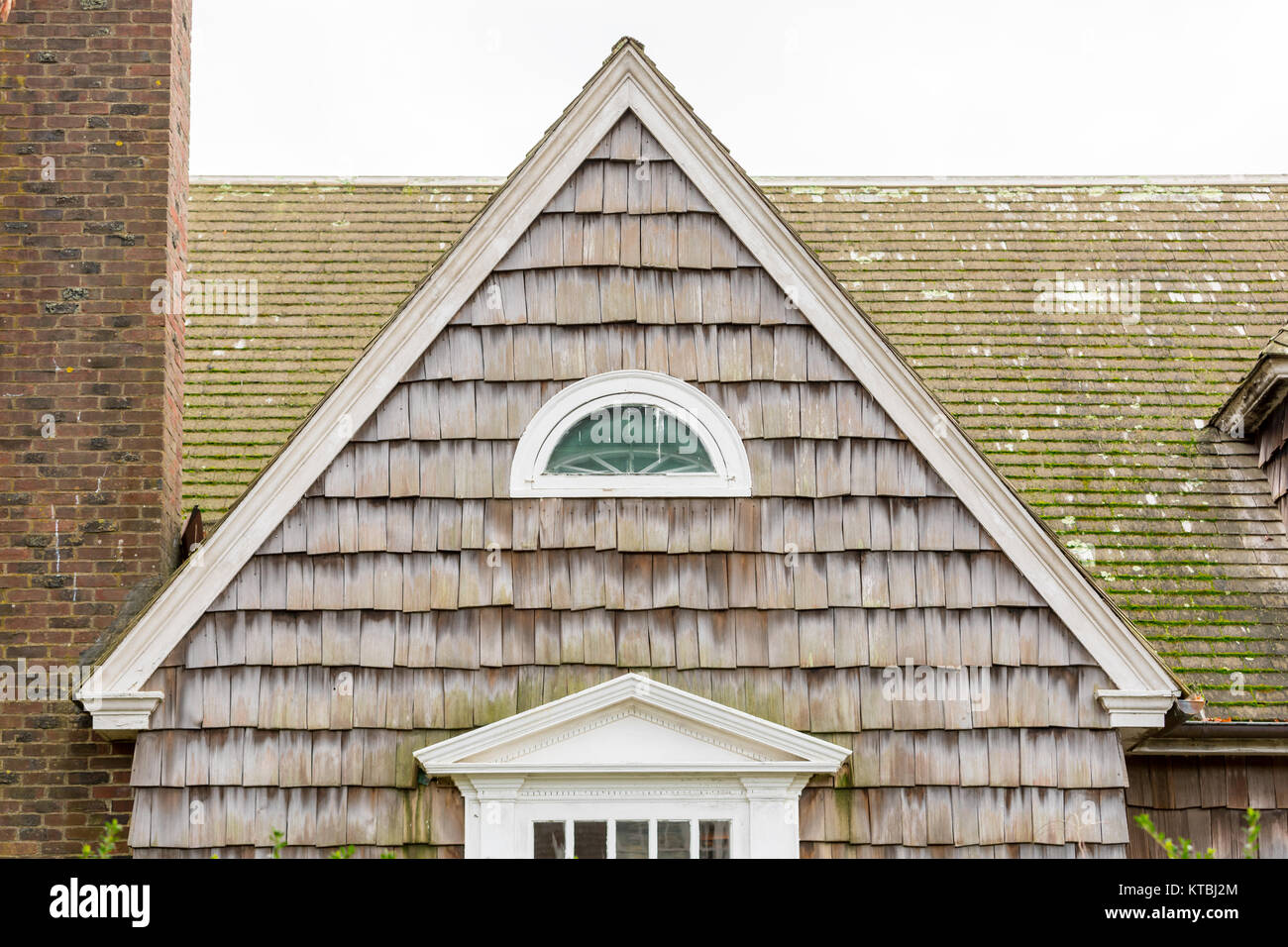 exterior details of a east hampton village house Stock Photo