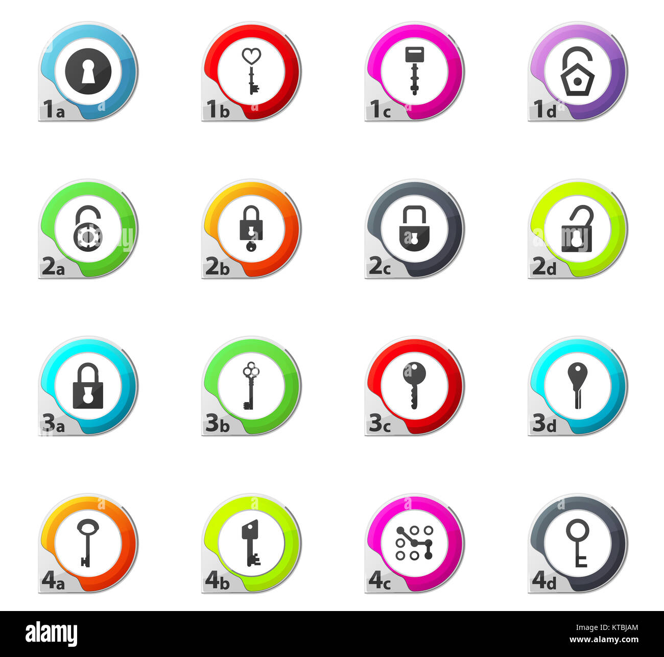 Lock and Key icons set Stock Photo - Alamy