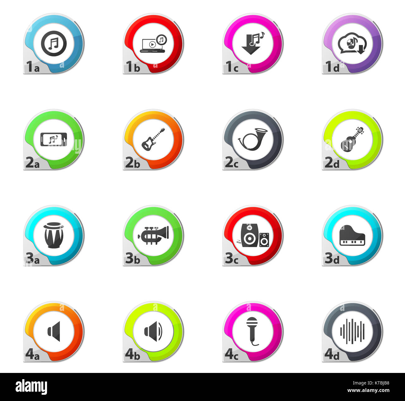 Music icons set Stock Photo Alamy