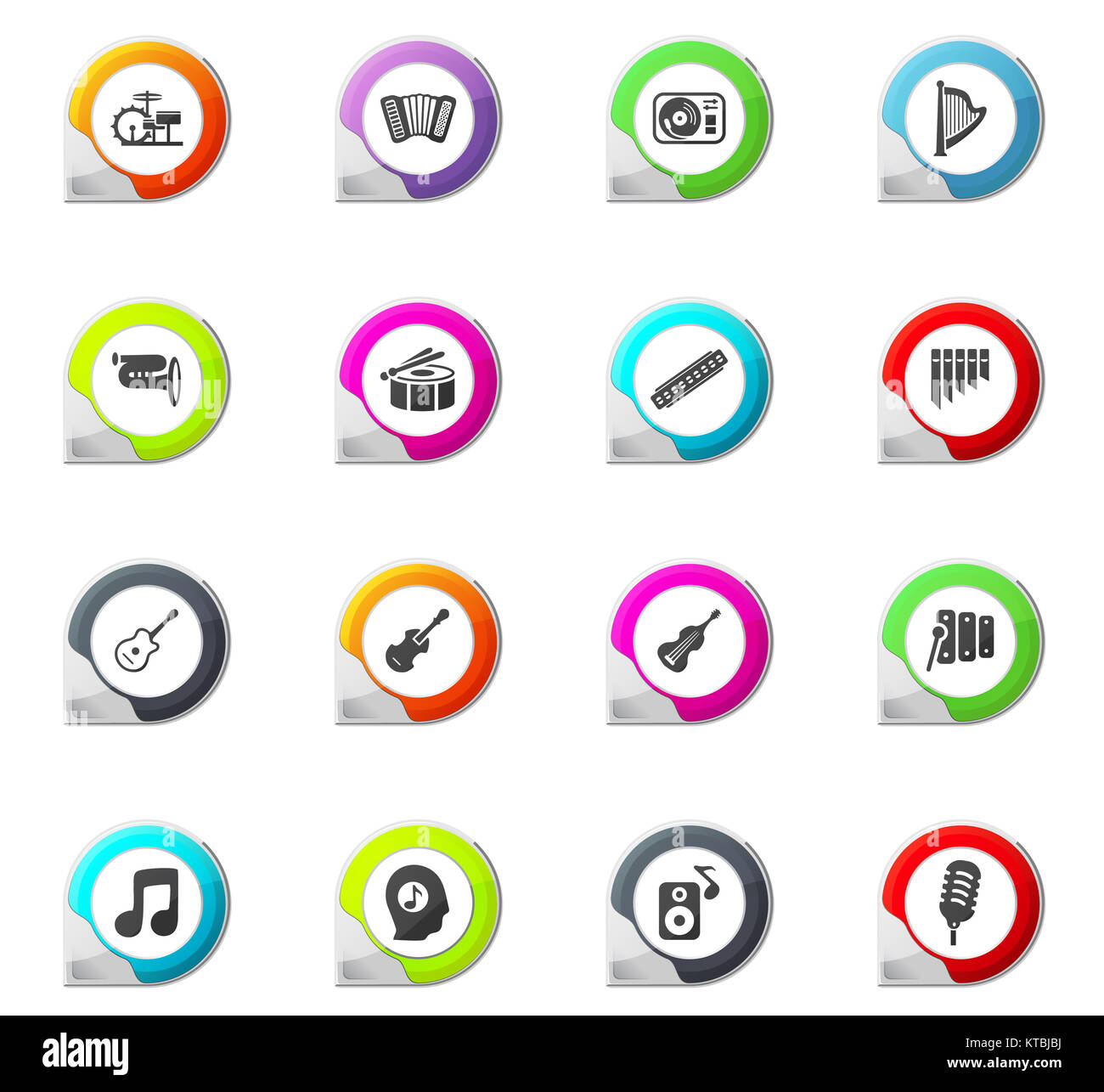 Music icons set Stock Photo Alamy