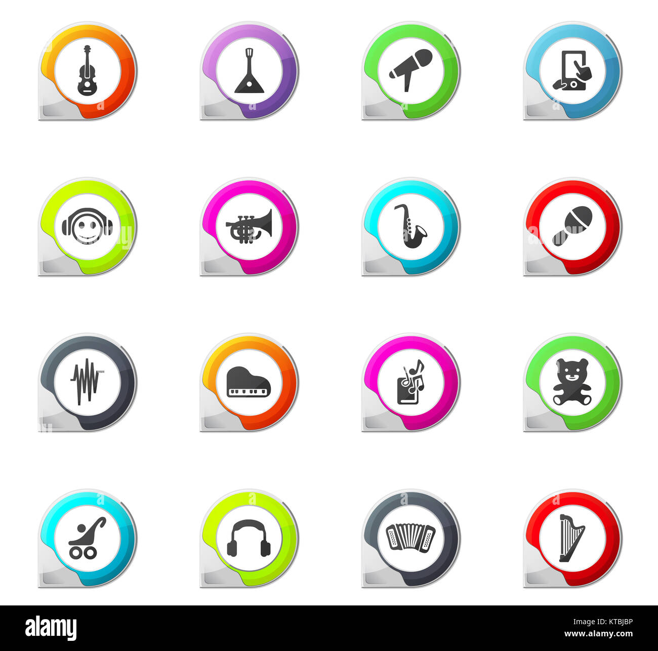 Music icons set Stock Photo Alamy