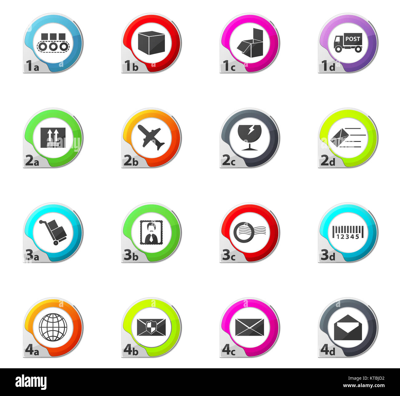 Vector post service icons set Stock Photo Alamy