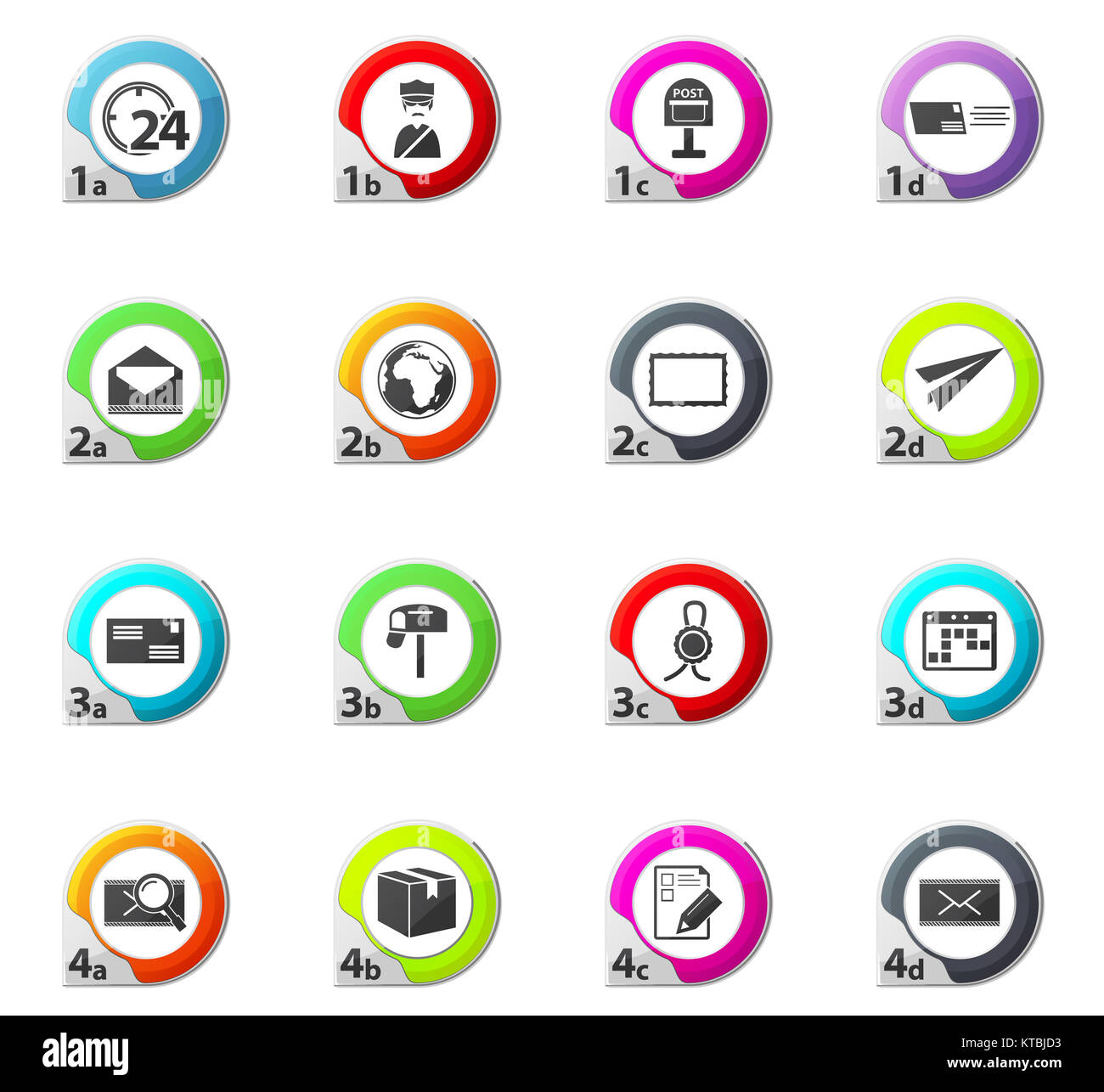 Vector post service icons set Stock Photo Alamy