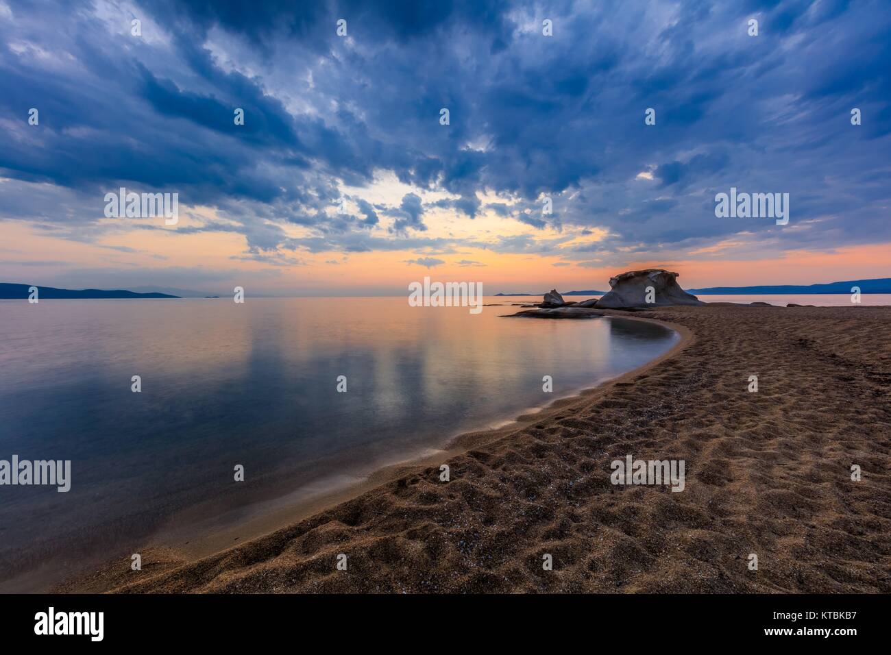 Ierissos-Kakoudia beach, Greece Stock Photo