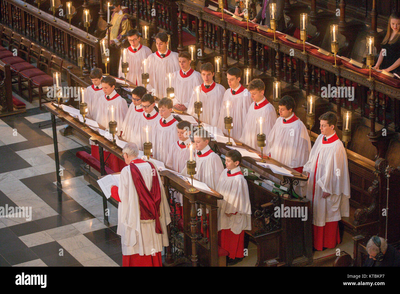 The King's College choir in Cambridge rehearsing for the Festival of