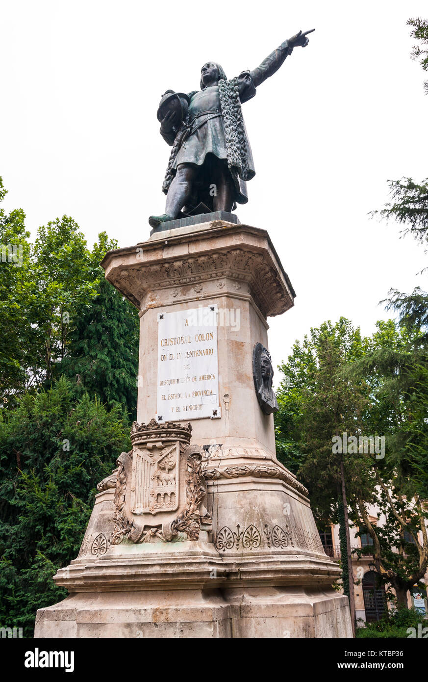 Estatua a Cristóbal Colón. Salamanca. Ciudad Patrimonio de la Humanidad. Castilla León. España Stock Photo