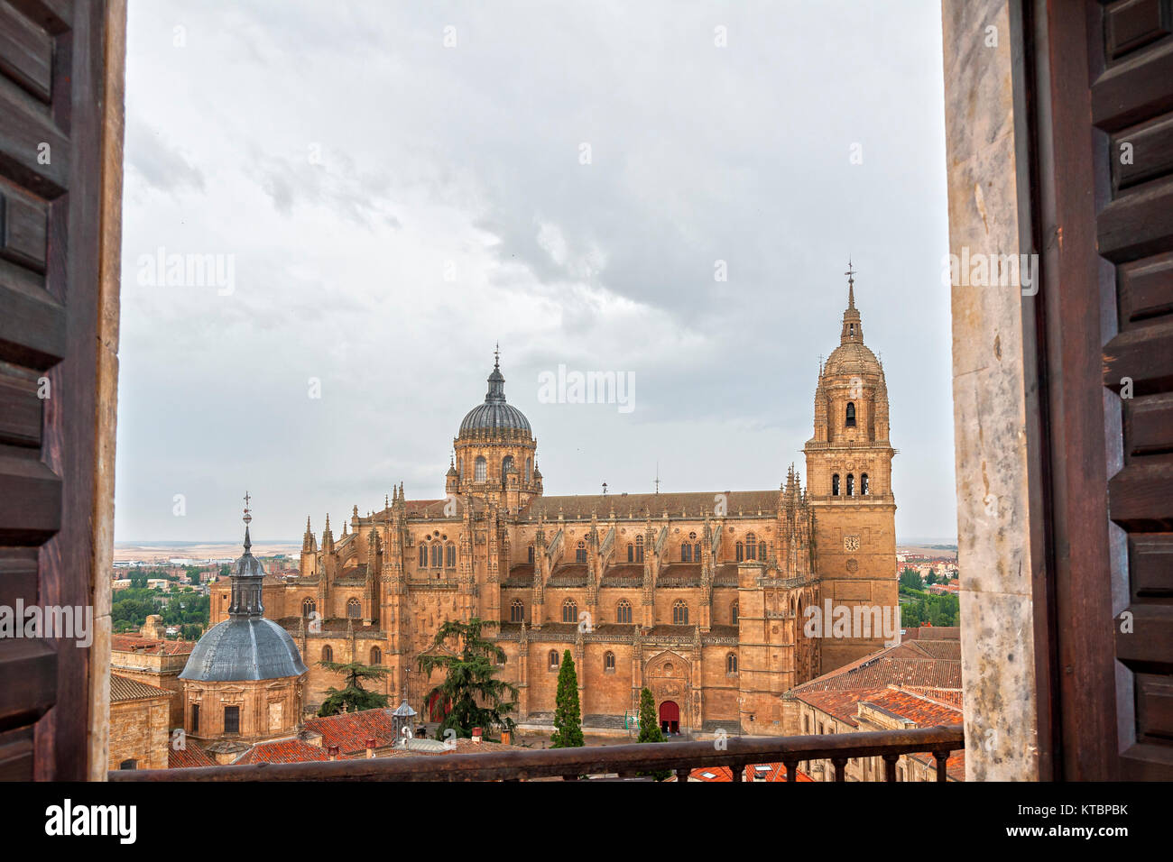 Catedral Nueva de Salamanca vista desde la Clerecía. Salamanca. Ciudad Patrimonio de la Humanidad. Castilla León. España Stock Photo