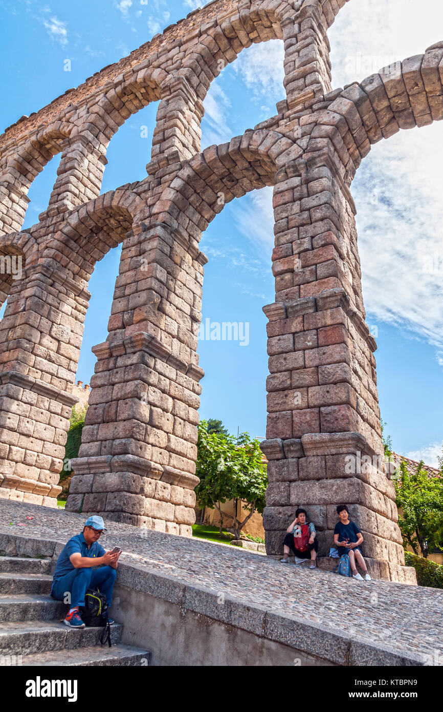 Acueducto romano de Segovia. Castilla León. España. Stock Photo