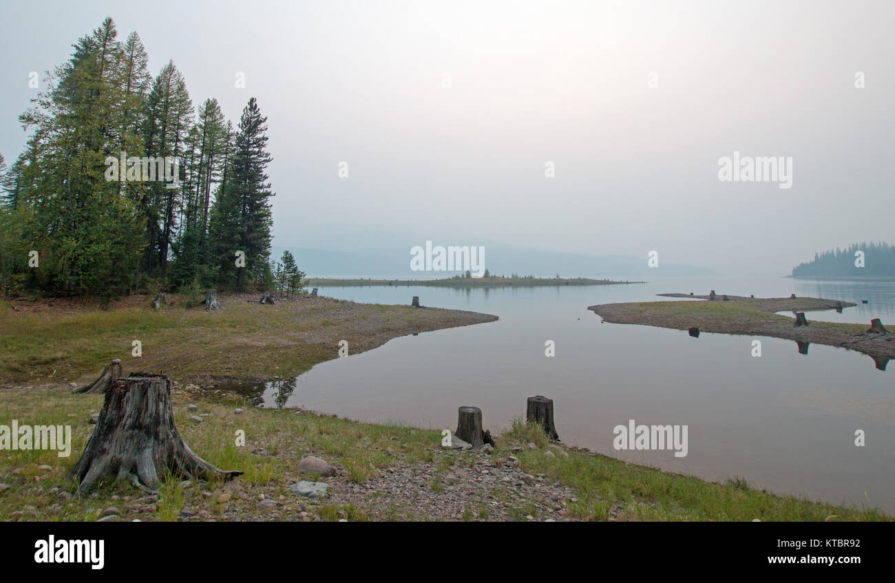 Canyon Creek Campground on the Hungry Horse Reservoir during the 2017