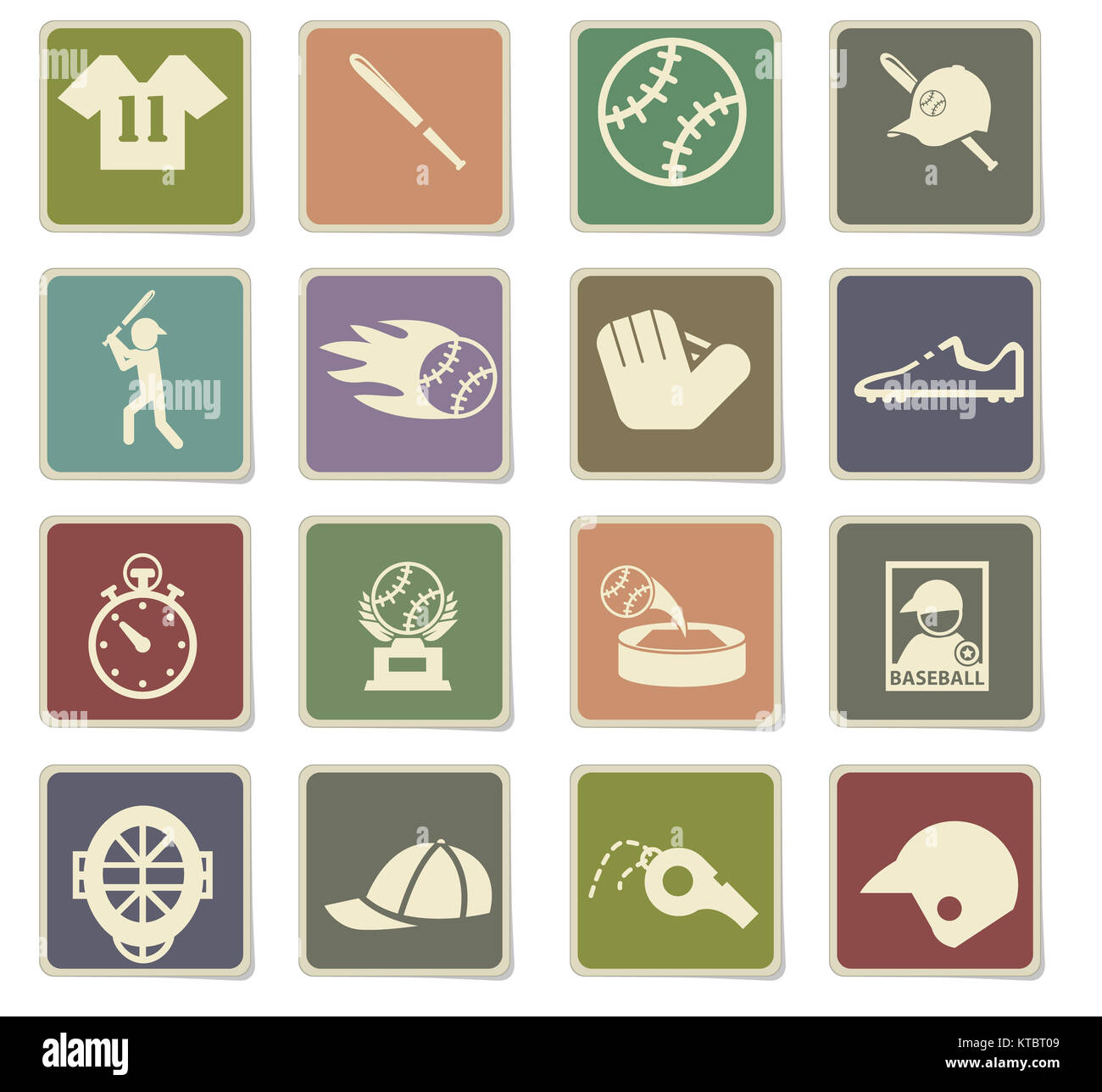 baseball icon set Stock Photo - Alamy