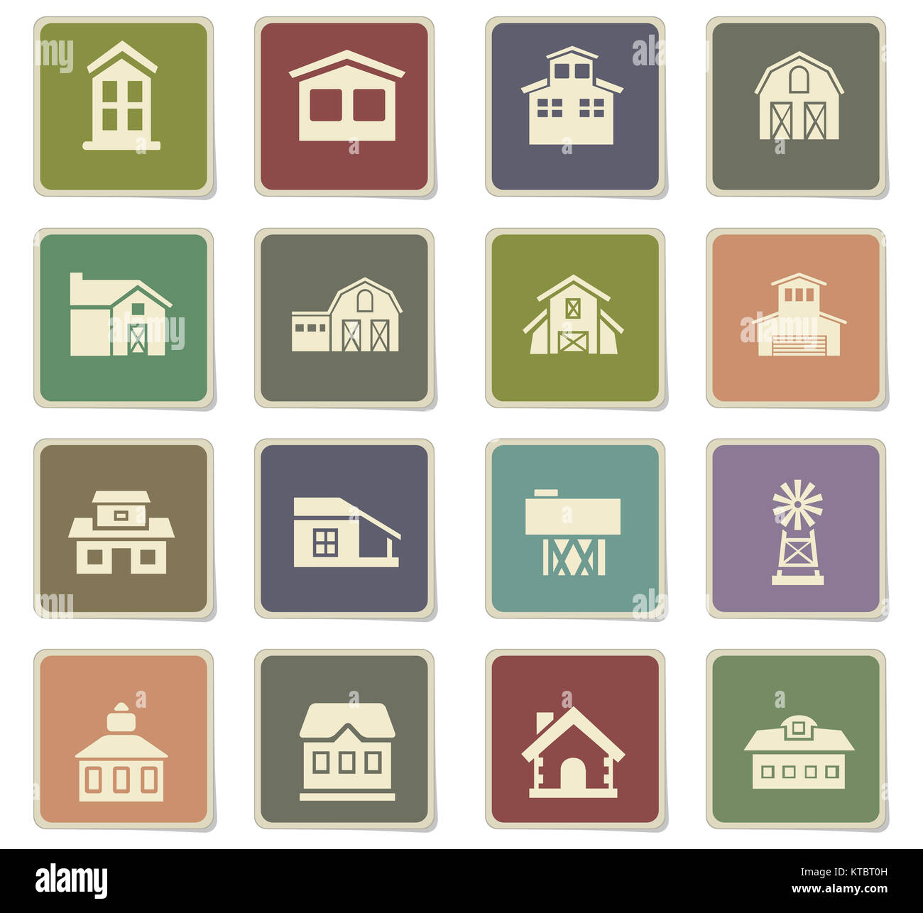 farm building icon set Stock Photo - Alamy