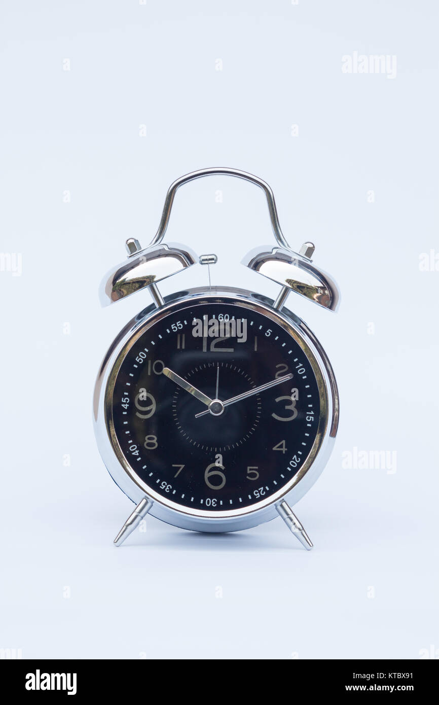 Alarm clock isolated on white background Stock Photo - Alamy