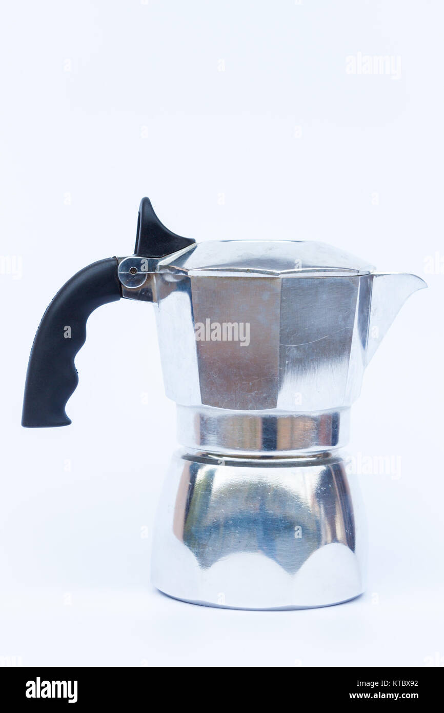 Moka pot isolated on white background Stock Photo Alamy