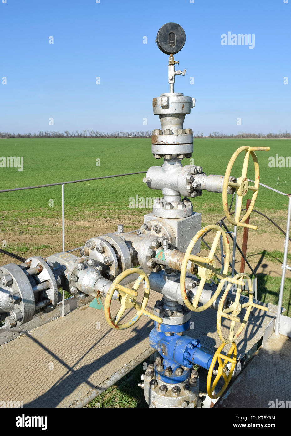 The equipment and technologies on oil fields. Oil well Stock Photo Alamy