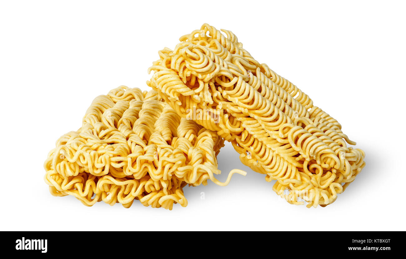Two pieces noodles of fast preparation Stock Photo