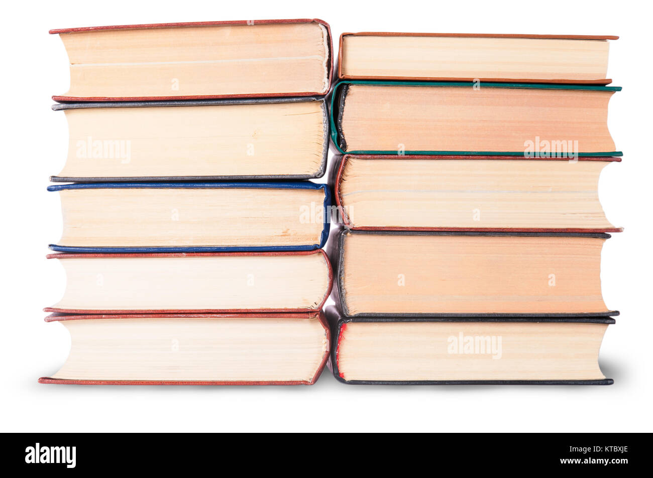 Two stacks of old books Stock Photo - Alamy