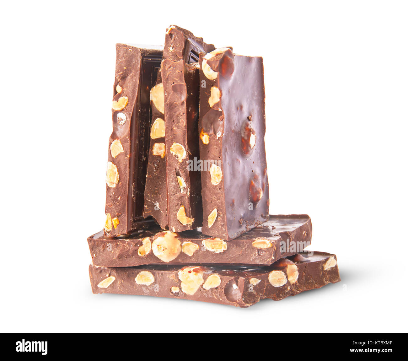 Vertical and horizontal stack of chocolate bars Stock Photo