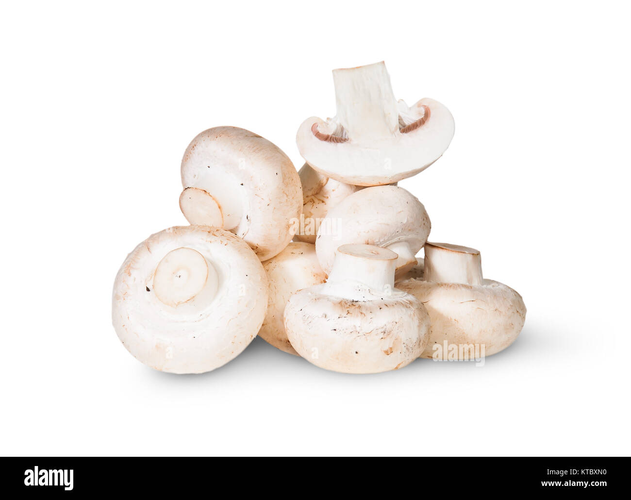Pile Of Mushrooms And One Half Stock Photo