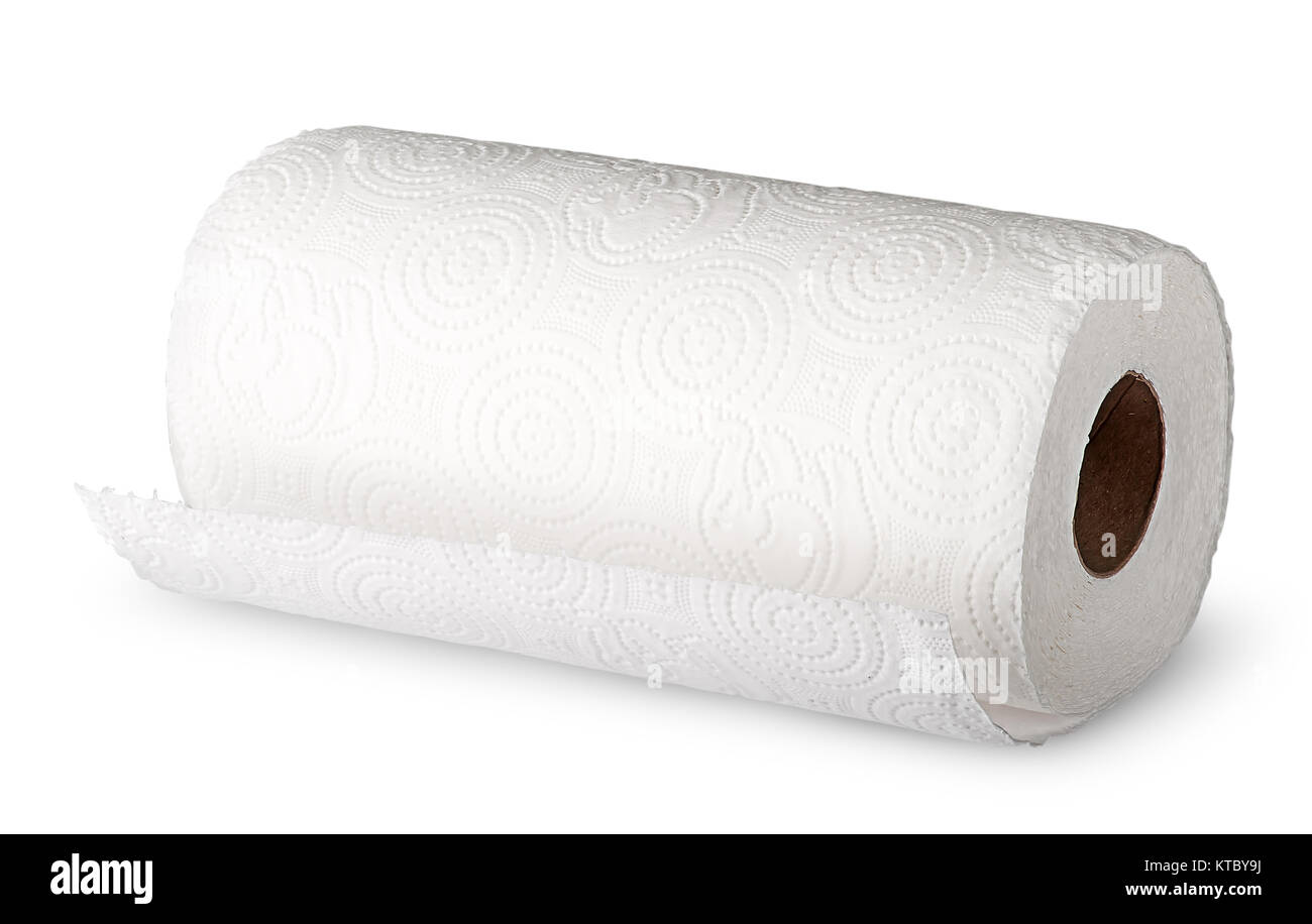 Roll white paper towels horizontally Stock Photo Alamy