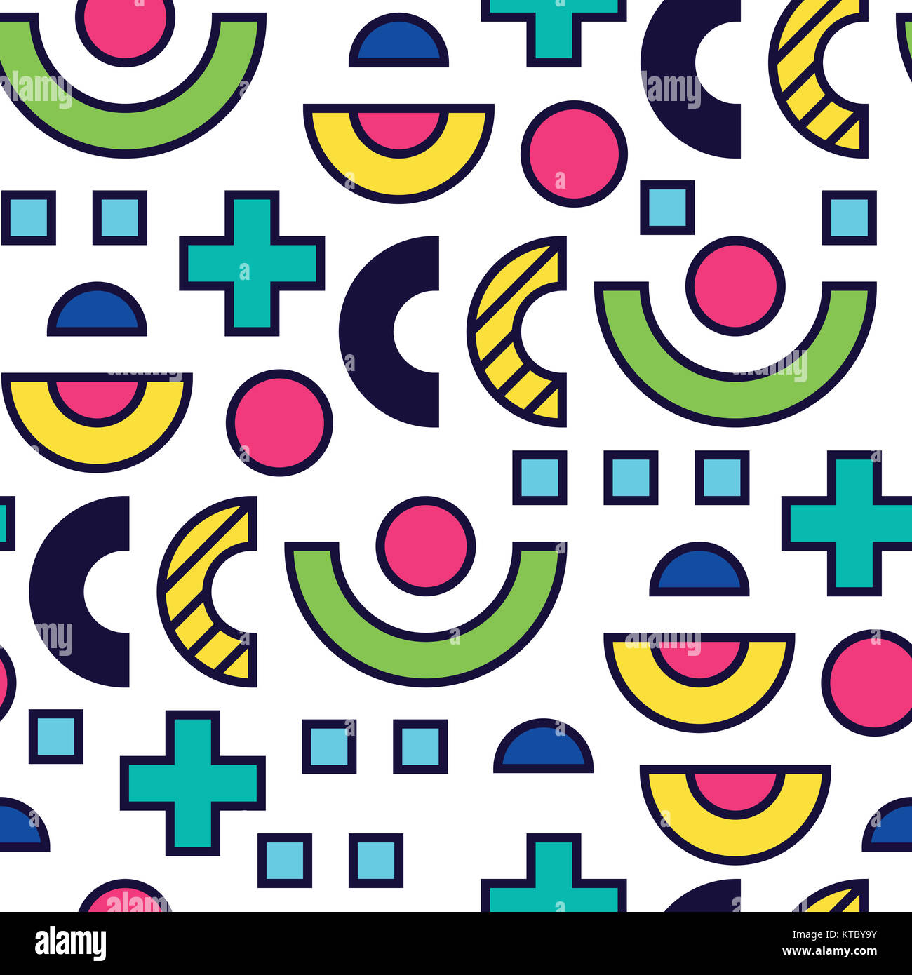 Seamless pattern in 90 80 style Stock Photo - Alamy