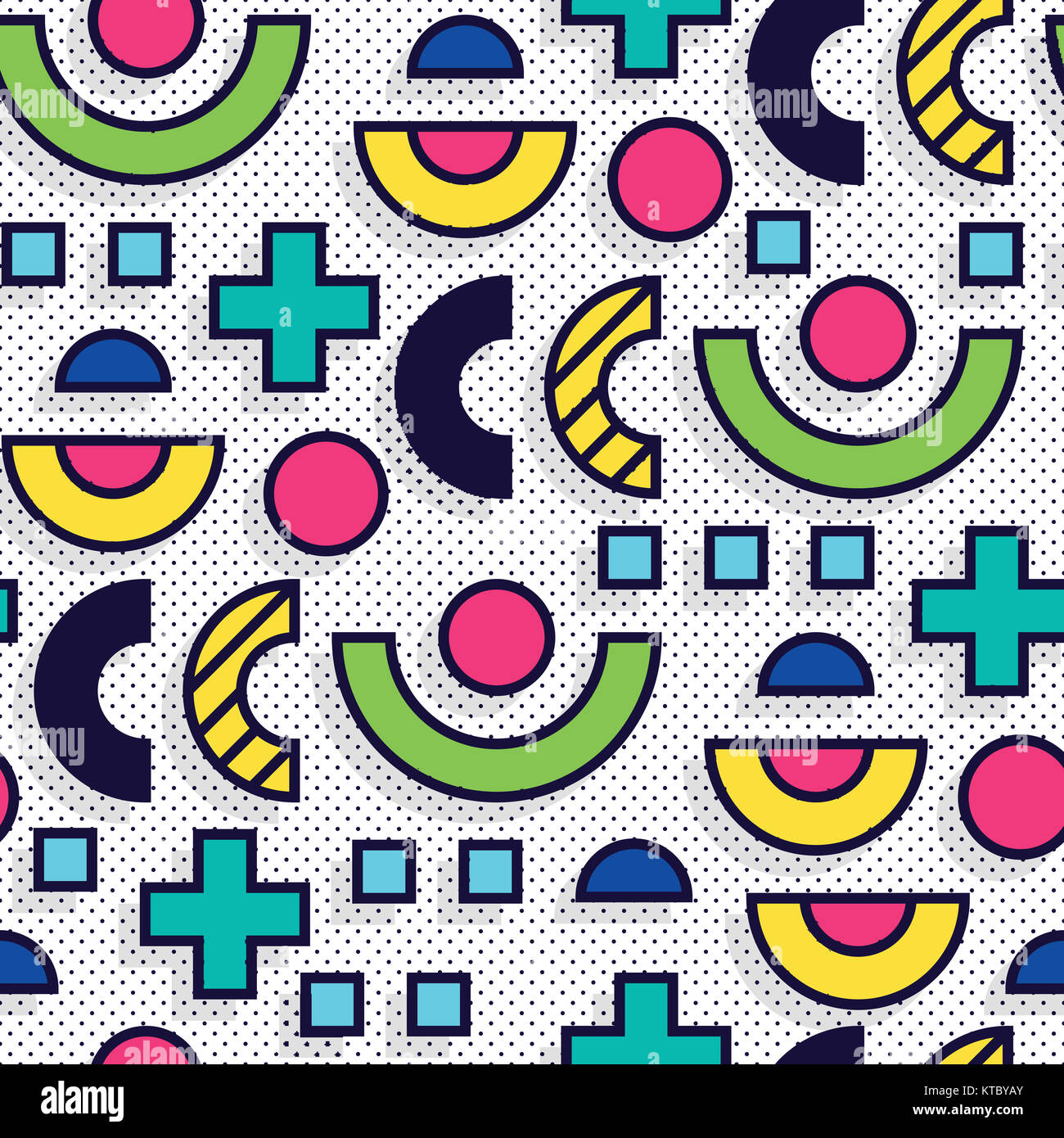 Seamless pattern in 90 80 style Stock Photo - Alamy